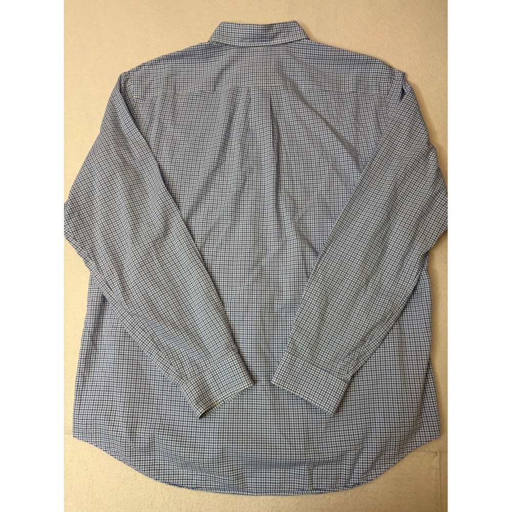 Polo Ralph Lauren Mens XL Blue Gingham Check Button Down Shirt Long Sleeve Pony - Picture 9 of 11